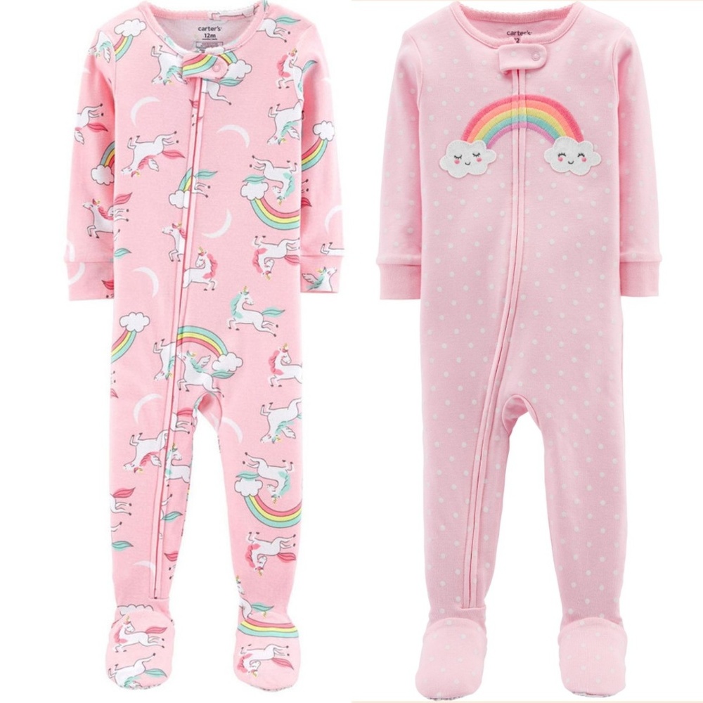 NWT 2 Carter's cotton footies size 12 months